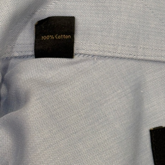 Ike Behar French Dress Shirt Blue Long Sleeve Mens cotton size 16 - Picture 7 of 9